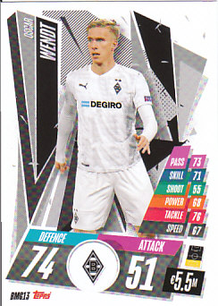 Oscar Wendt Borussia Monchengladbach 2020/21 Topps Match Attax CL #BMG13